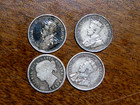 Canada  4 Four  10 Cent Silver Coins Look Closely For Higher Grade Coins  46 R2
