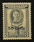 Travelstamps  1942 Somaliland Stamps Sc  121 Sg 110 - 50c On 8 Annas Kgvi Mogh