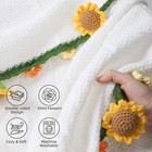 Knitted Flower Throw Floral Bouquet Blanket  43inch Handmade Crochet Blanket Wit