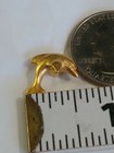Dolphin Tie Tack Lapel Pin Very Small Gold Color Metal Intricate Detail