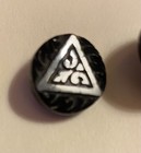 Antique Black Glass Button Set 12 Victorian Mourning Brass Loop Shank 14mm 1 2   