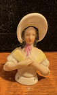 Porcelain Half Doll Pin Cushion With Bonnet