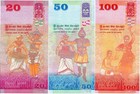  1 Set Of Asia Sri Lanka Unc 20 50 100 Currency Bill Paper Money Banknotes Rupee