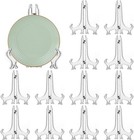 12 Pack 6 Inch Clear Plastic Easels Or Stand plate Holders To Display Picture   