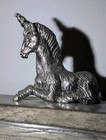 Pewter Unicorn Figurine Vintage Antique 1 5  Fantasy Silver Small Collector 