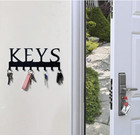 Key Holder For Nail-free Key Organizer Wall Mounted Hooks Metal Rack Black New