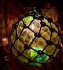 Tiki Bar Glass Float Light Lamp 12    Real Drilled Vintage Japanese Fishing Ball