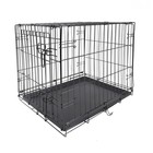 Single Door Folding Dog Crate W  Divider Indoor Metal Pet Kennel Travel New