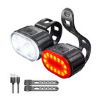Usb C Rechargeable Bicycle Front Rear Light Set Led Mtb Waterproof Headlamp