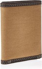 Timberland Pro Mens Canvas Leather Rfid Trifold Wallet Zippered Pocket Khaki