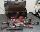 Antique Hand Drills Lot Of 7 W  Kennedy Kits Toolbox   Vintage Woodworking Tools