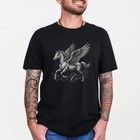 Pegasus Winged Horse Black T-shirt   Greek Mythology Fantasy Graphic Tee