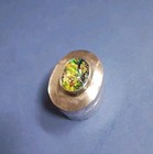 Vintage Mexican 925 Sterling Pill trinket Box Round Hinged Abalone Inlay