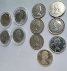 Nice Lot Of 13 Canadian Silver Dollars  Over 303 Grams  Nice Capped Coins 
