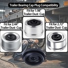 4 Pcs Black Trailer Hub Cap Plugs Rubber Grease Dust Cap Replacement Set