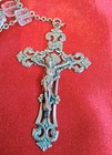 Vintage Sterling Silver Crystal Rosary Stunning Detail Cross Crucifix Beautiful 