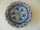 Turkish Altin Cini Hand Painted Traditional Kutahya Folk  Art Ceramic Wall Plate