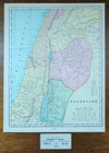 Vintage 1899 Palestine Map 11 x14    Old Antique Original Beirut Haifa Gaza 