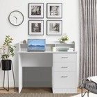 Computer Desk  Workstation Laptop Table W  Monitor Stand 3 Drawers Home Office