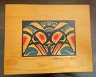 Vintage Signed Clarence A  Wells Nw Coast Canada Indian Wood Box