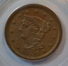 1856 Braided Hair Large Cent  Pcgs Au55