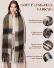Womens Winter Oversized Chunky Plaid Blanket Scarf Thick Warm Shawl Wrap
