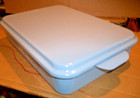 Vintage Mirro Blue Geese Aluminum Lasagna cake Pan With A Snap-on Lid 13  X 9 