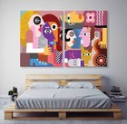 Couple Wall Canvas Art Print Wall Art Abstract Modern Home Decor