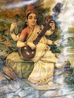 Vintage Lithograph Print Sarasvati Raja Ravi Varma Press Lonawala Collectibles