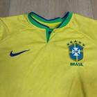Nike Brazil National Team Soccer Jersey Mens Large Yellow Dri-fit Cbf 2022-23