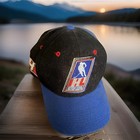 Vintage Used Very Rare 80s Ihl Hockey Red white blue Logo On Black Snapback Hat