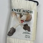 Vtg Socks Hosiery 80s Cable Knit White St Johns Bay Knee Nos 9-11 Usa Stocking