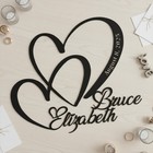 Personalized Double Heart Metal Wall Art Wedding Anniversary Gift
