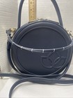 Namaste Maker s Round Lotus Flower Knitting Project Bag Navy Blue Yarn Storage
