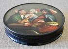 Antique German  Stobwasser Papier Mache Lacquer Snuff Box Hand Painted