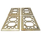 Vtg Gold Diamond Grid Outlet Covers Set Of 4 Hollywood Regency Metal Wall Plates