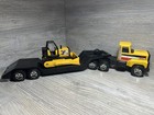 Rare  Vintage 80s Nylint Construction Set Semi Lowboy Bulldozer Htf 19    