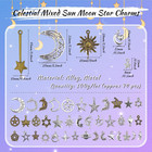 Celestial Mixed Sun Moon Star Charms  Wholesale Bulk Lots Antique Alloy Charms P