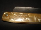 Vintage Double Dubl Duck Golden Edge Pearlduck  Goldedge Straight Razor