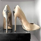 Metal High Heels Shoes Women Pumps Black Dress Shoes Fashion Prom Wedding Shoes 