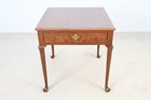 Baker Furniture Queen Anne Walnut And Burl Wood End Table