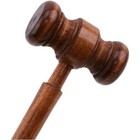Vintage Brown Wooden Handmade Gavel For Judge Auction Office Desk Decor Prop