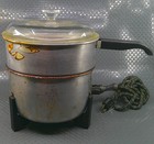 Vintage Nelson Machine Electric Metal Tabletop Popcorn Popper Glass Lid Works