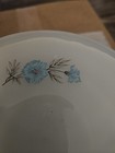 Set Of 6 Vintage Fire King Saucers 6  Milk Glass Bonnie Blue Flowers Oven Ware