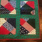 Quilted Patchwork Christmas Quilt Lap Throw Blanket 46 X 58 Family Gift Handmade