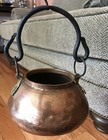 Hand Forged Dovetail Copper Cauldron Hanging Kettle Outdoor Planter Pot 7 Inches