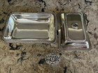 Antique Barker-ellis 3 Piece Covered Silver Small Serving Dish  Marked