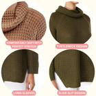 Cowl Neck Side Slit Pop-corn Knit Loose Oversized Tunic Sweater Mk3650