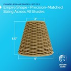 Kastlite Woven Rattan Chandelier Lamp Shades - Empire Clip On Ceiling Light Cove