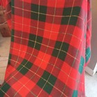 Vintage Tartan Plaid Christmas Tablecloth Red Green Gold Metallic 60x80